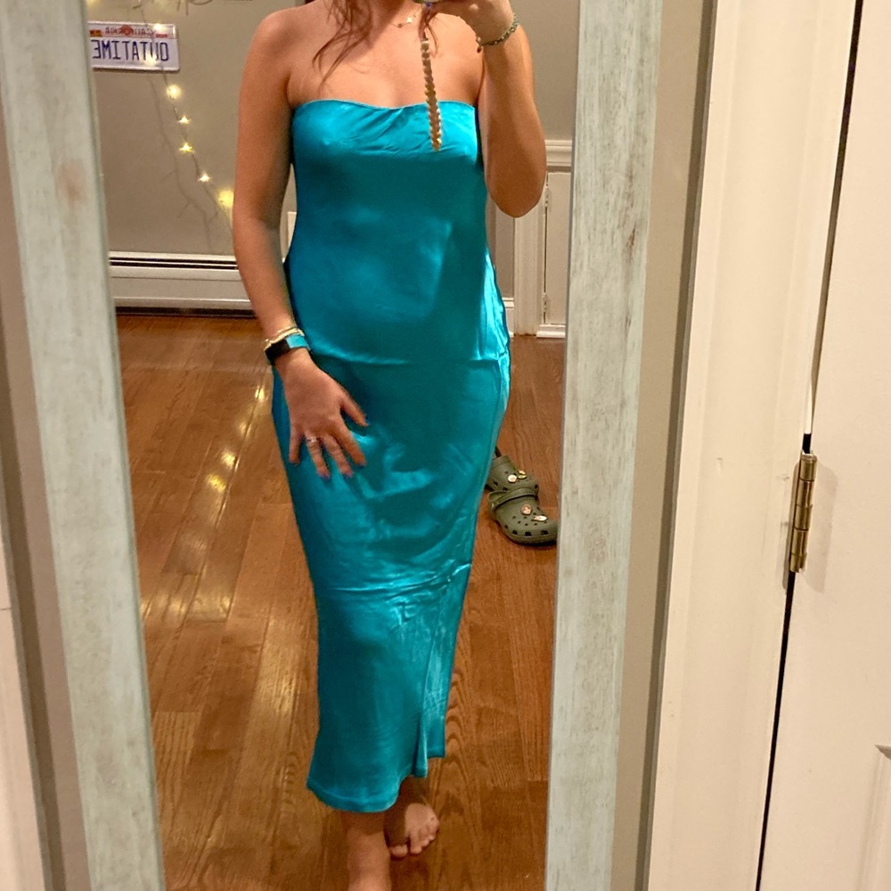 NWOT super sexy strapless satin dress